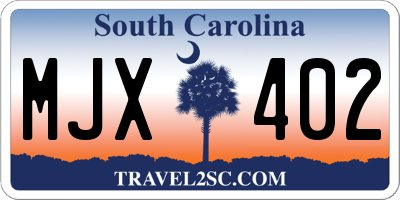 SC license plate MJX402
