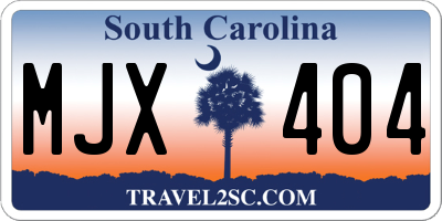 SC license plate MJX404