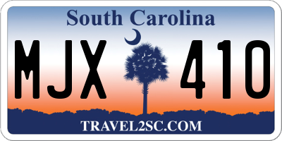 SC license plate MJX410