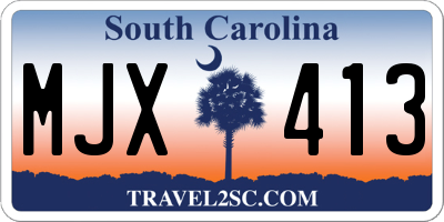 SC license plate MJX413