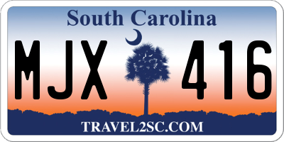 SC license plate MJX416