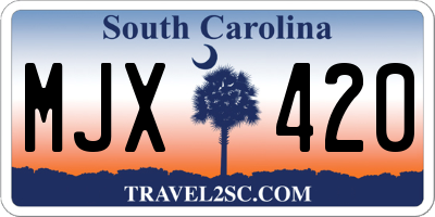 SC license plate MJX420