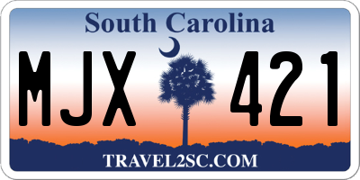 SC license plate MJX421