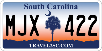 SC license plate MJX422