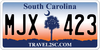 SC license plate MJX423