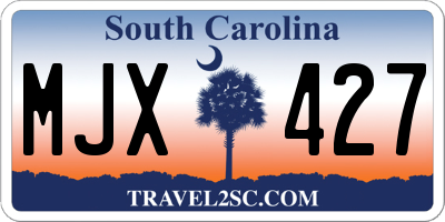 SC license plate MJX427
