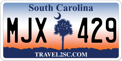 SC license plate MJX429
