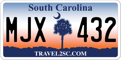 SC license plate MJX432