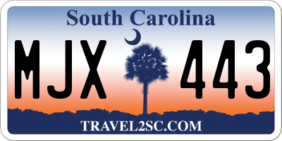 SC license plate MJX443