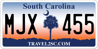 SC license plate MJX455