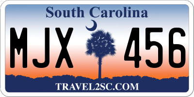 SC license plate MJX456