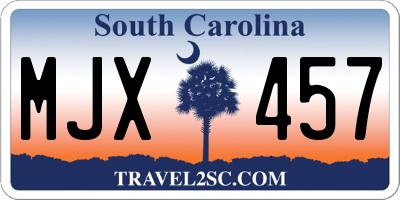 SC license plate MJX457