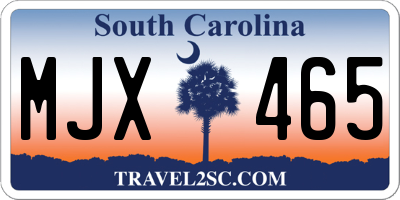 SC license plate MJX465
