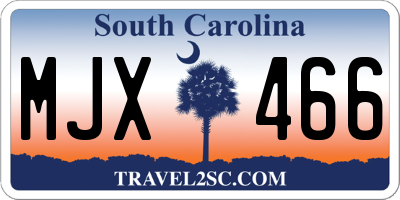 SC license plate MJX466