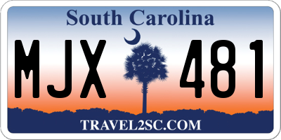 SC license plate MJX481