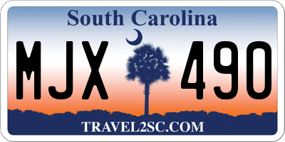 SC license plate MJX490