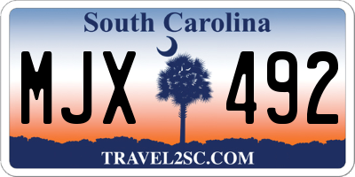 SC license plate MJX492