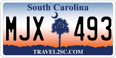 SC license plate MJX493