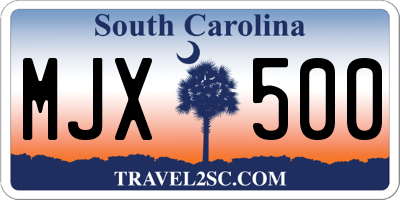 SC license plate MJX500