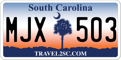 SC license plate MJX503