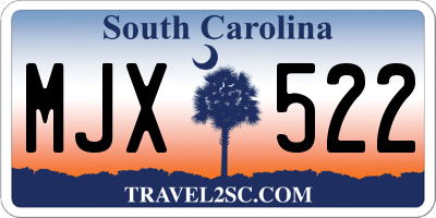 SC license plate MJX522