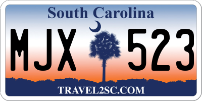 SC license plate MJX523
