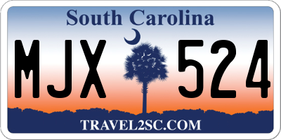 SC license plate MJX524