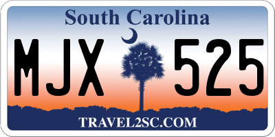 SC license plate MJX525