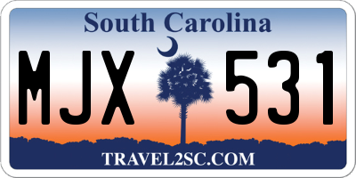 SC license plate MJX531