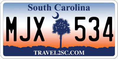 SC license plate MJX534