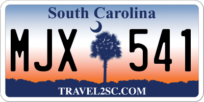 SC license plate MJX541