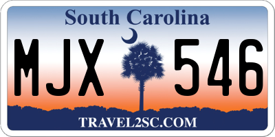 SC license plate MJX546