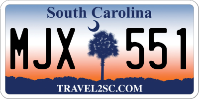 SC license plate MJX551