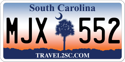 SC license plate MJX552