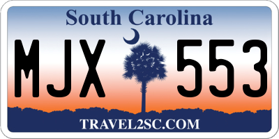 SC license plate MJX553