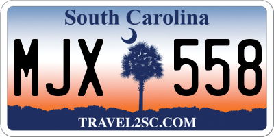 SC license plate MJX558