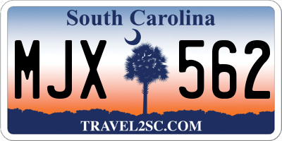 SC license plate MJX562