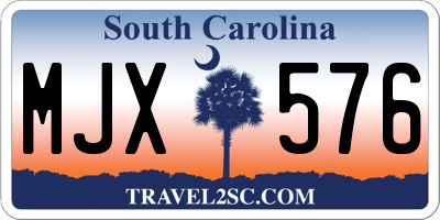 SC license plate MJX576