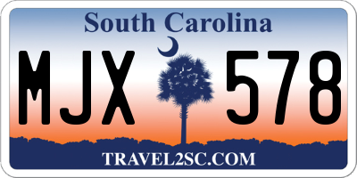 SC license plate MJX578