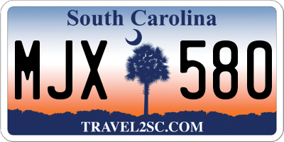 SC license plate MJX580