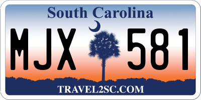 SC license plate MJX581