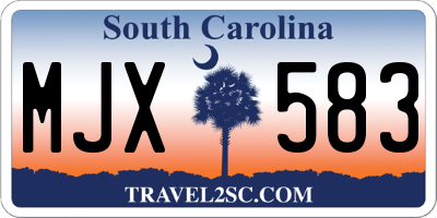 SC license plate MJX583