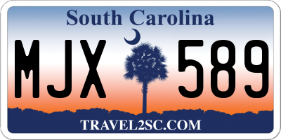 SC license plate MJX589