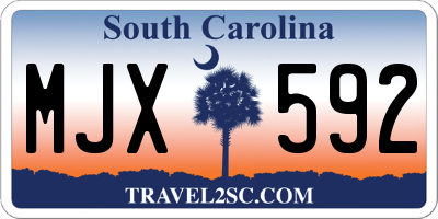 SC license plate MJX592