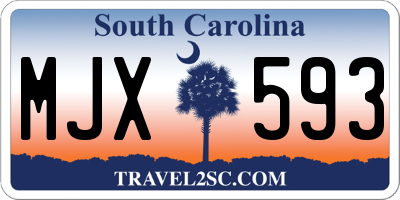 SC license plate MJX593
