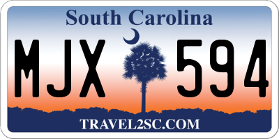 SC license plate MJX594