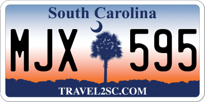 SC license plate MJX595