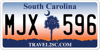 SC license plate MJX596