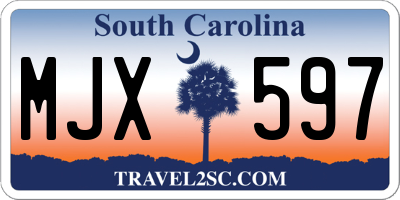 SC license plate MJX597