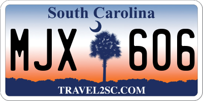 SC license plate MJX606